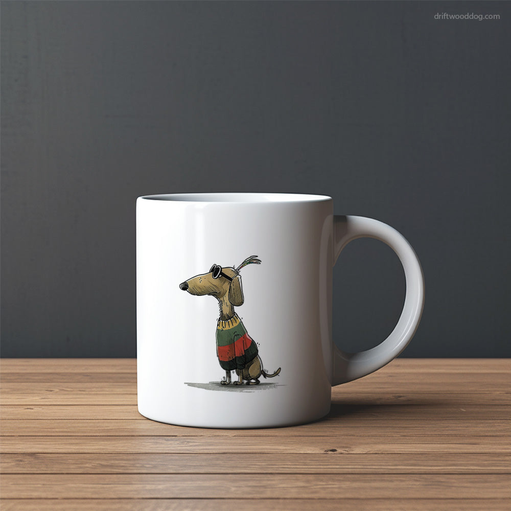 Dachshund Dressed in Rainbow-themed Outfit Mug – Custom Dog Mugs | Personalized Pet Mugs