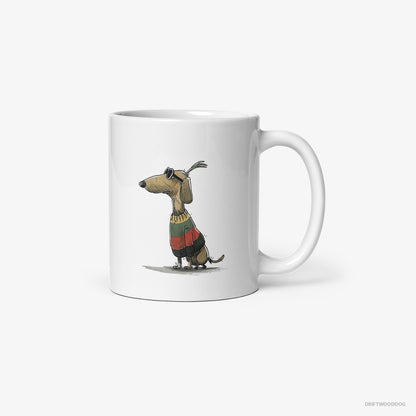 Dachshund Dressed in Rainbow-themed Outfit White Mug