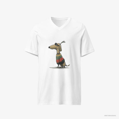 Dachshund Dressed in Rainbow-themed Outfit White T-Shirt