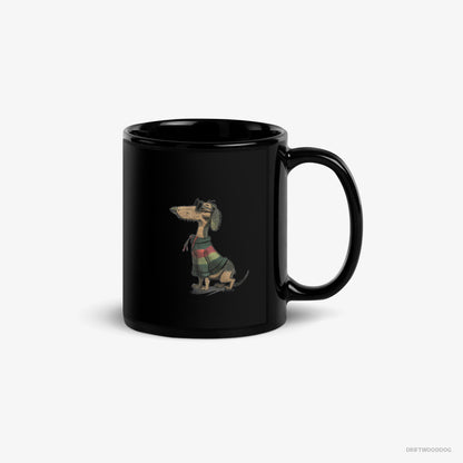 Dachshund Mug – Unisex Black Mug Classic – All Set for Pride (on White Background)