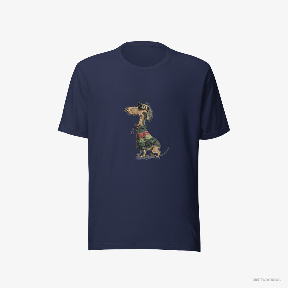 Dachshund T-Shirt – Men Navy T-Shirt Eco-Friendly – All Set for Pride (on White Background)