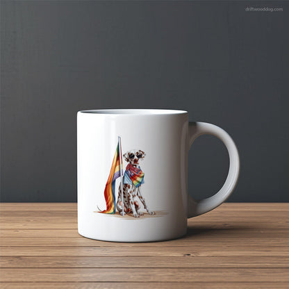 Proud Dalmatian with an LGBTQ+ Flag Mug – Custom Dog Mugs | Personalized Pet Mugs