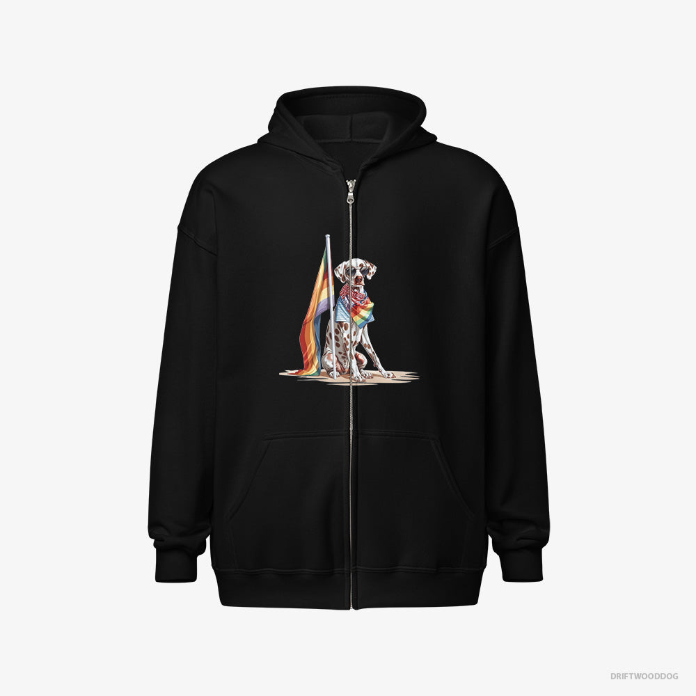 Dalmatian with an LGBTQ+ Flag Full-Zip Hoodie