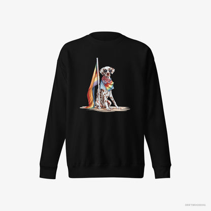 Dalmatian with an LGBTQ+ Flag Black Sweatshirt