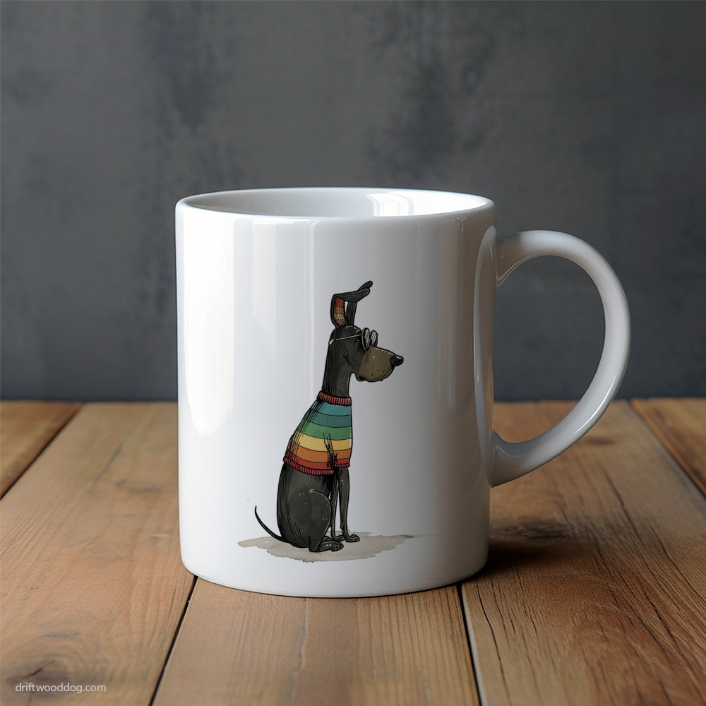 Dobermann All Set for Pride Mug – Unique Dog Cups | Dog-Themed Mugs