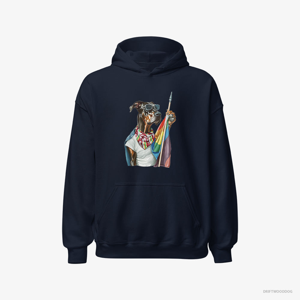 Dobermann Waving LGBTQ+ Flag Classic Hoodie