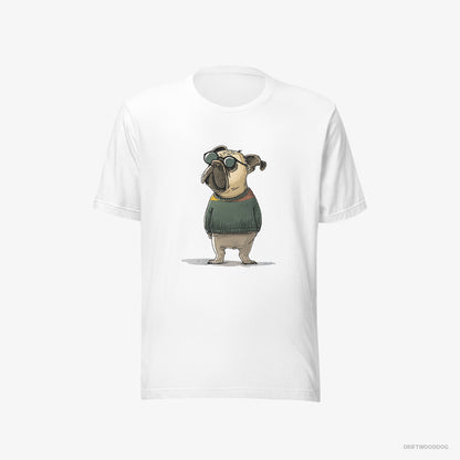 French Bulldog T-Shirt – Men White T-Shirt Eco-Friendly – Wearing Sunglasses (on White Background)