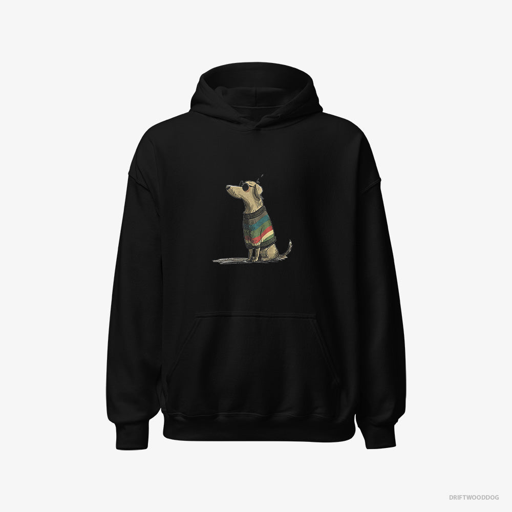 Golden Retriever Hoodie – Men Black Hoodie Classic – Wearing Rainbow Outfit (on White Background)