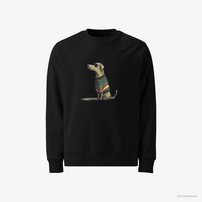 Golden Retriever Sweatshirt – Men Black Sweatshirt Classic – Wearing Rainbow Outfit (on White Background)