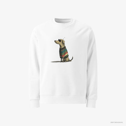 Golden Retriever Wearing Rainbow Outfit White Sweatshirt