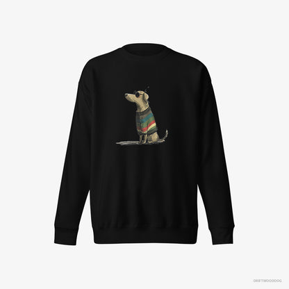 Golden Retriever Wearing Rainbow Outfit Black Sweatshirt