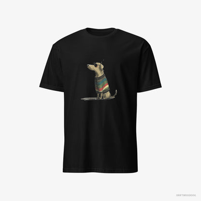 Golden Retriever Wearing Rainbow Outfit Black T-Shirt