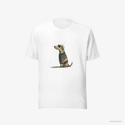 Golden Retriever Wearing Rainbow Outfit White T-Shirt