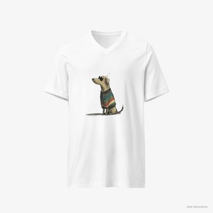 Golden Retriever Wearing Rainbow Outfit White T-Shirt