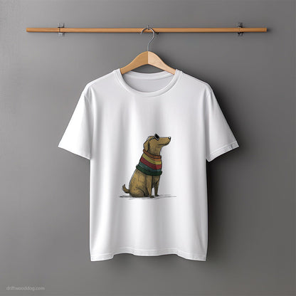 Golden Retriever Dressed in Rainbow Attire T-Shirt – Unisex Tee for Dog Lovers