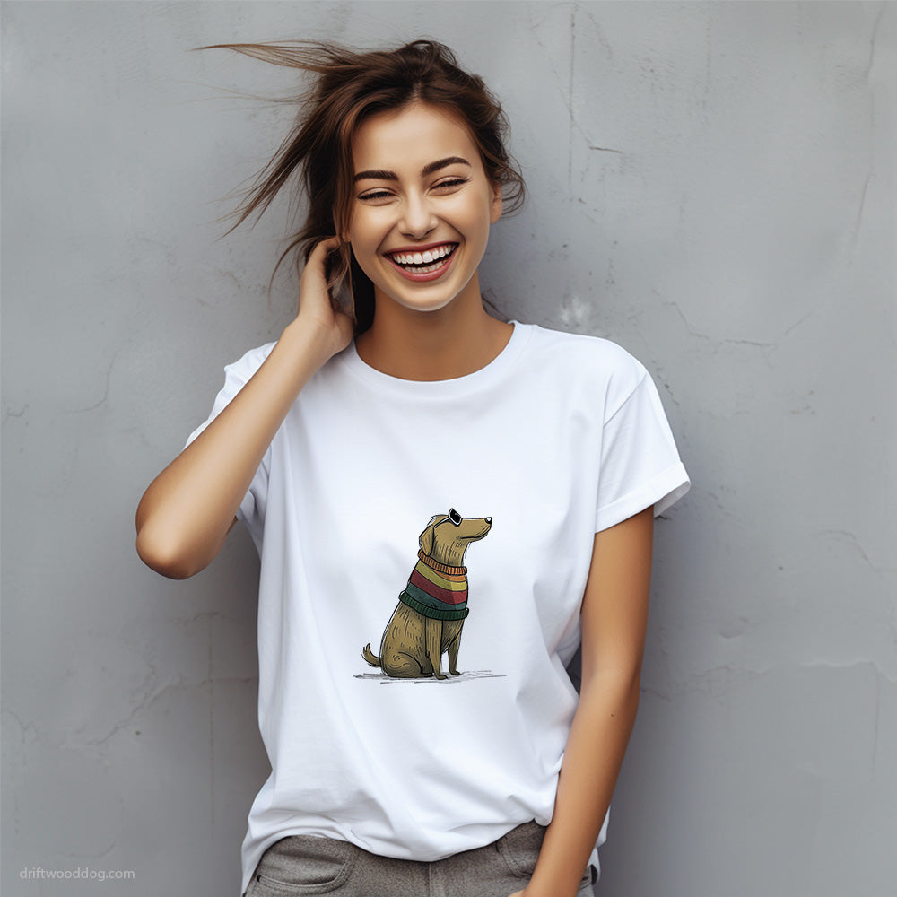 Golden Retriever Dressed in Rainbow Attire T-Shirt – Custom Dog T-Shirts for Women