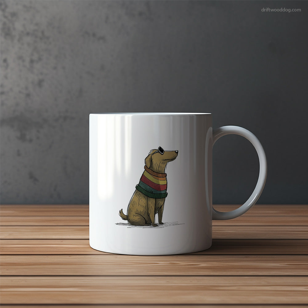 Golden Retriever Dressed in Rainbow Attire Mug – Funny Dog Coffee Mugs | Quirky Canine Drinkware