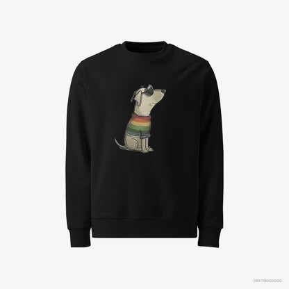 Labrador Retriever Sweatshirt – Men Black Sweatshirt Classic – Excited for Pride (on White Background)