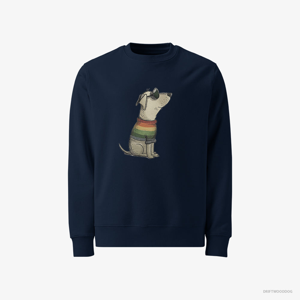 Labrador Retriever Sweatshirt – Men Navy Sweatshirt Classic – Excited for Pride (on White Background)