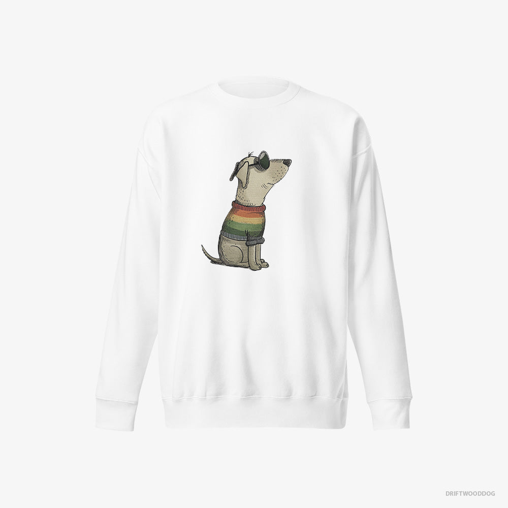 Labrador Retriever Sweatshirt – Men White Sweatshirt Eco-Friendly – Excited for Pride (on White Background)