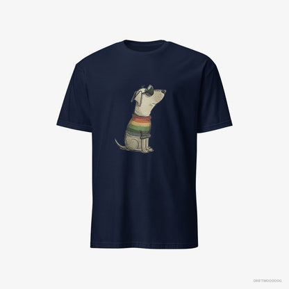 Labrador Retriever T-Shirt – Men Navy T-Shirt Classic – Excited for Pride (on White Background)