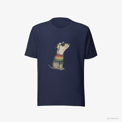 Labrador Retriever T-Shirt – Men Navy T-Shirt Eco-Friendly – Excited for Pride (on White Background)