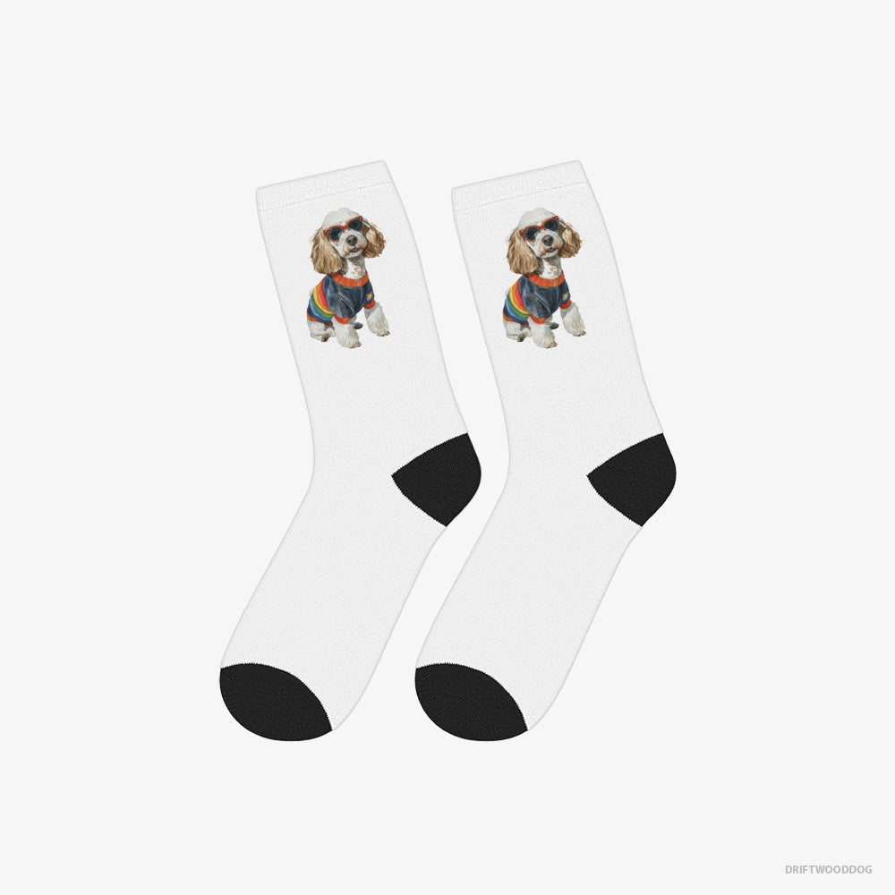 Poodle Excited for Pride – Socks White – Classic