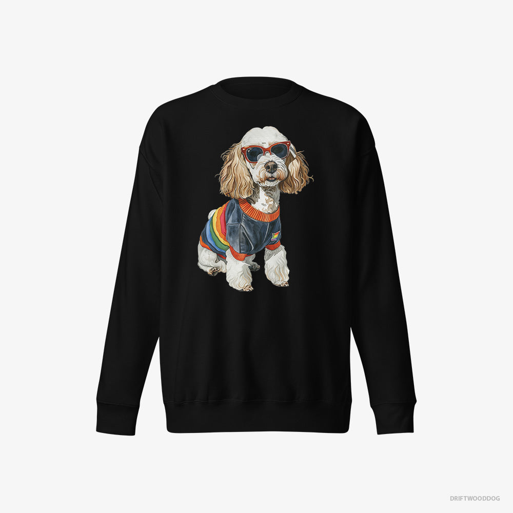 Poodle Sweatshirt – Men Black Sweatshirt Eco-Friendly – Excited for Pride (on White Background)