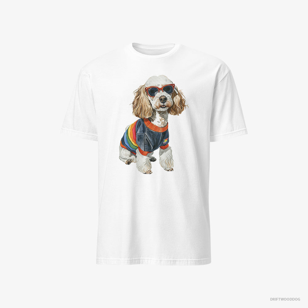 Poodle T-Shirt – Men White T-Shirt Classic – Excited for Pride (on White Background)