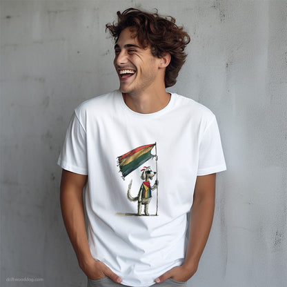 Poodle Holding LGBTQ+ Flag T-Shirt – Dog T-Shirt for Men