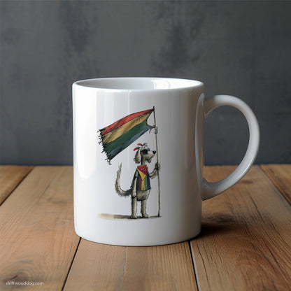 Poodle Holding LGBTQ+ Flag Mug – Unique Dog Cups | Dog-Themed Mugs