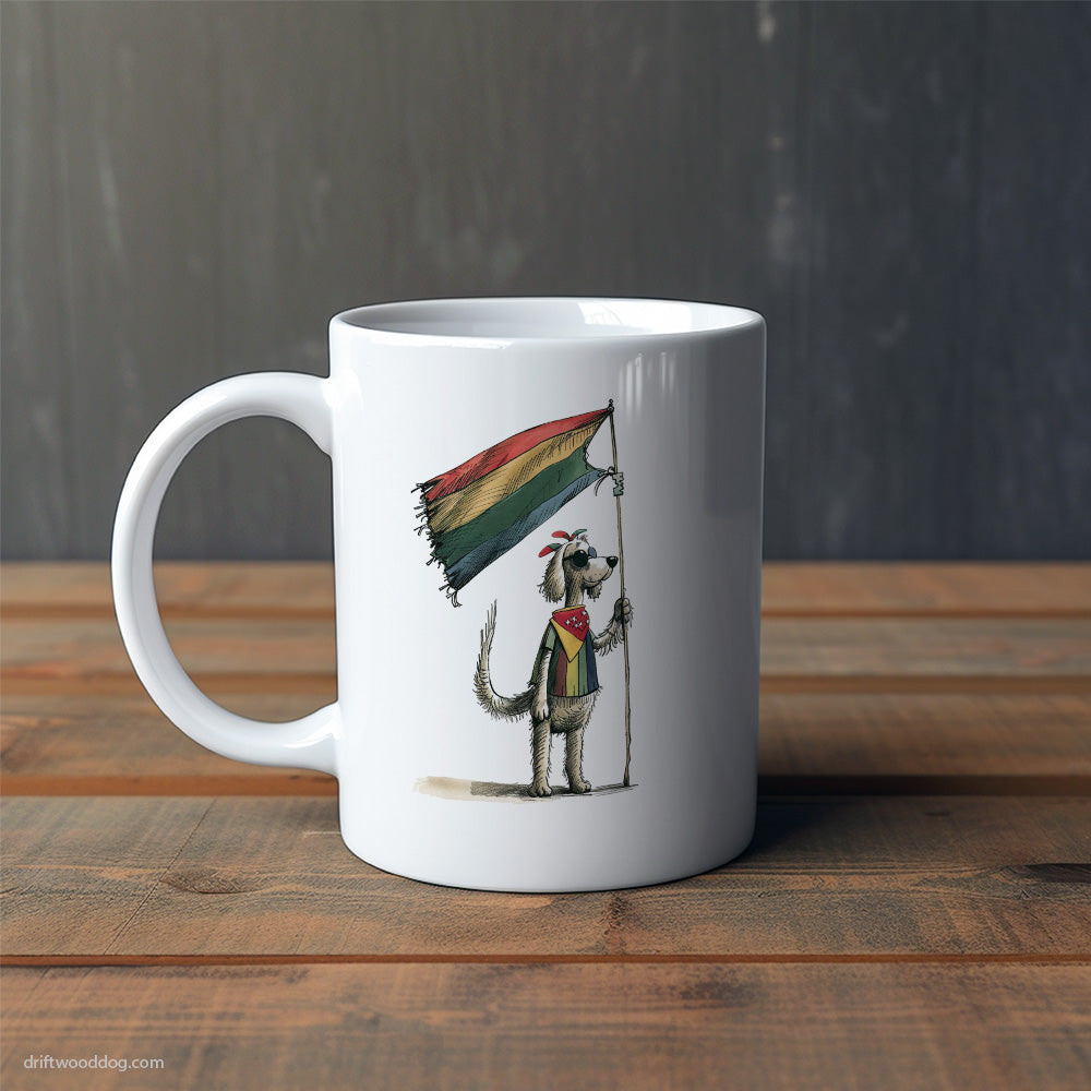 Poodle Holding LGBTQ+ Flag Mug – Cute Dog-Themed Mugs | Perfect Gifts for Dog Lovers