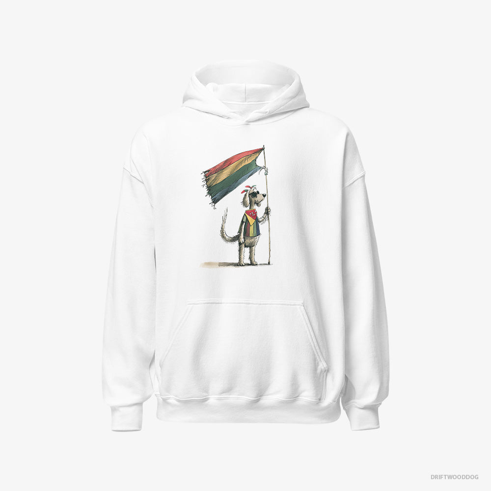 Poodle Holding LGBTQ+ Flag – Women's Hoodie White – Classic