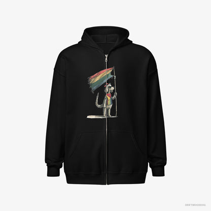 Poodle Holding LGBTQ+ Flag Black Hoodie