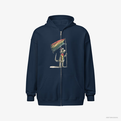 Poodle Holding LGBTQ+ Flag Navy Hoodie