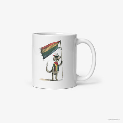 Poodle Holding LGBTQ+ Flag White Mug