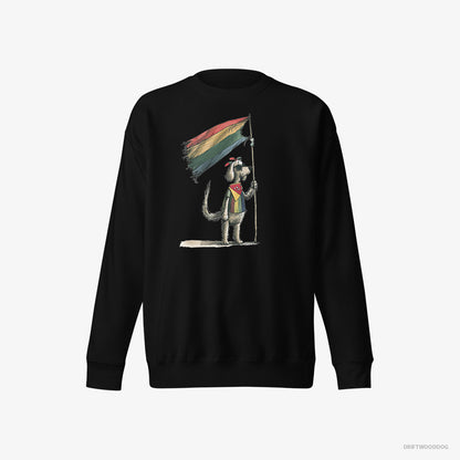 Poodle Holding LGBTQ+ Flag Black Sweatshirt