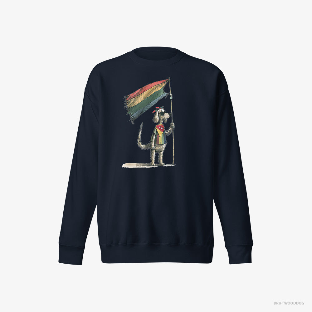 Poodle Holding LGBTQ+ Flag – Men's Sweatshirt Navy Eco – Eco-Friendly