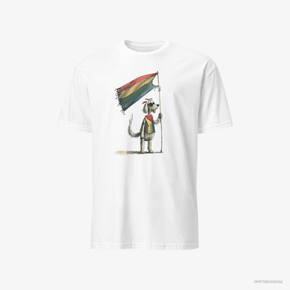 Poodle Holding LGBTQ+ Flag White T-Shirt