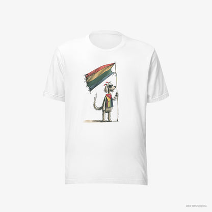 Poodle Holding LGBTQ+ Flag White T-Shirt