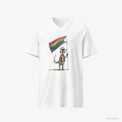 Poodle Holding LGBTQ+ Flag White T-Shirt