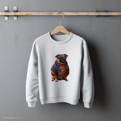 Pug Clad in Rainbow Apparel Sweatshirt – Unisex Sweatshirt for Dog Lovers