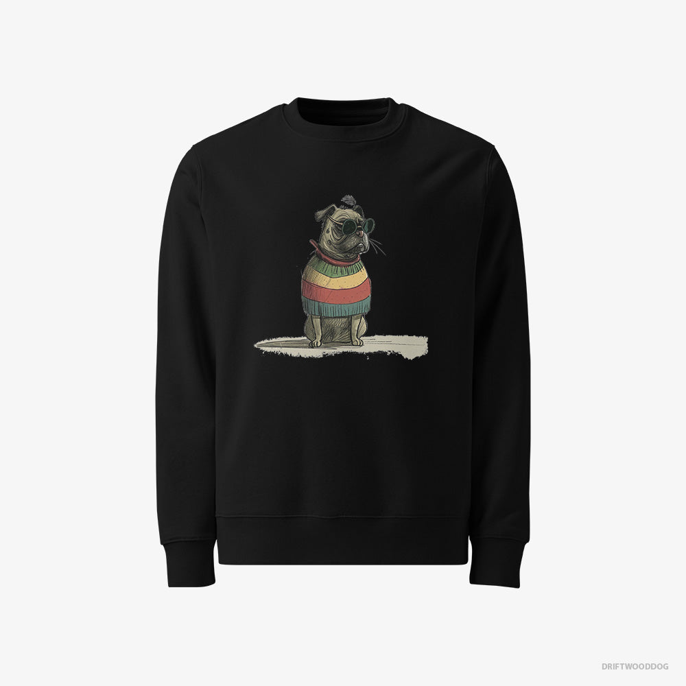 Pug Wearing Rainbow Outfit – Men's Sweatshirt Black – Classic