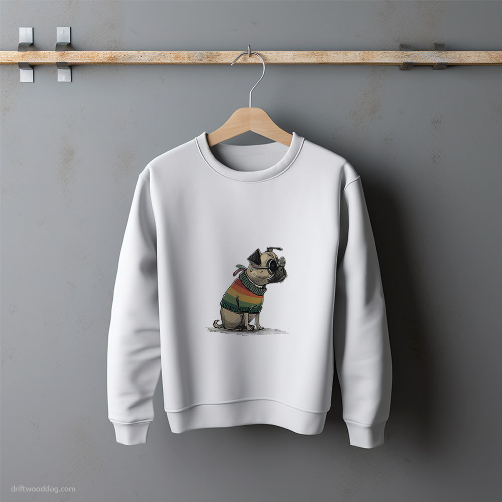 Pug Excited for Pride Sweatshirt – Unisex Sweatshirt for Dog Lovers