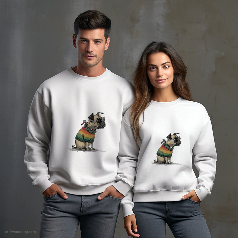 Pug Excited for Pride Sweatshirt – Unisex Sweatshirt for Dog Owners