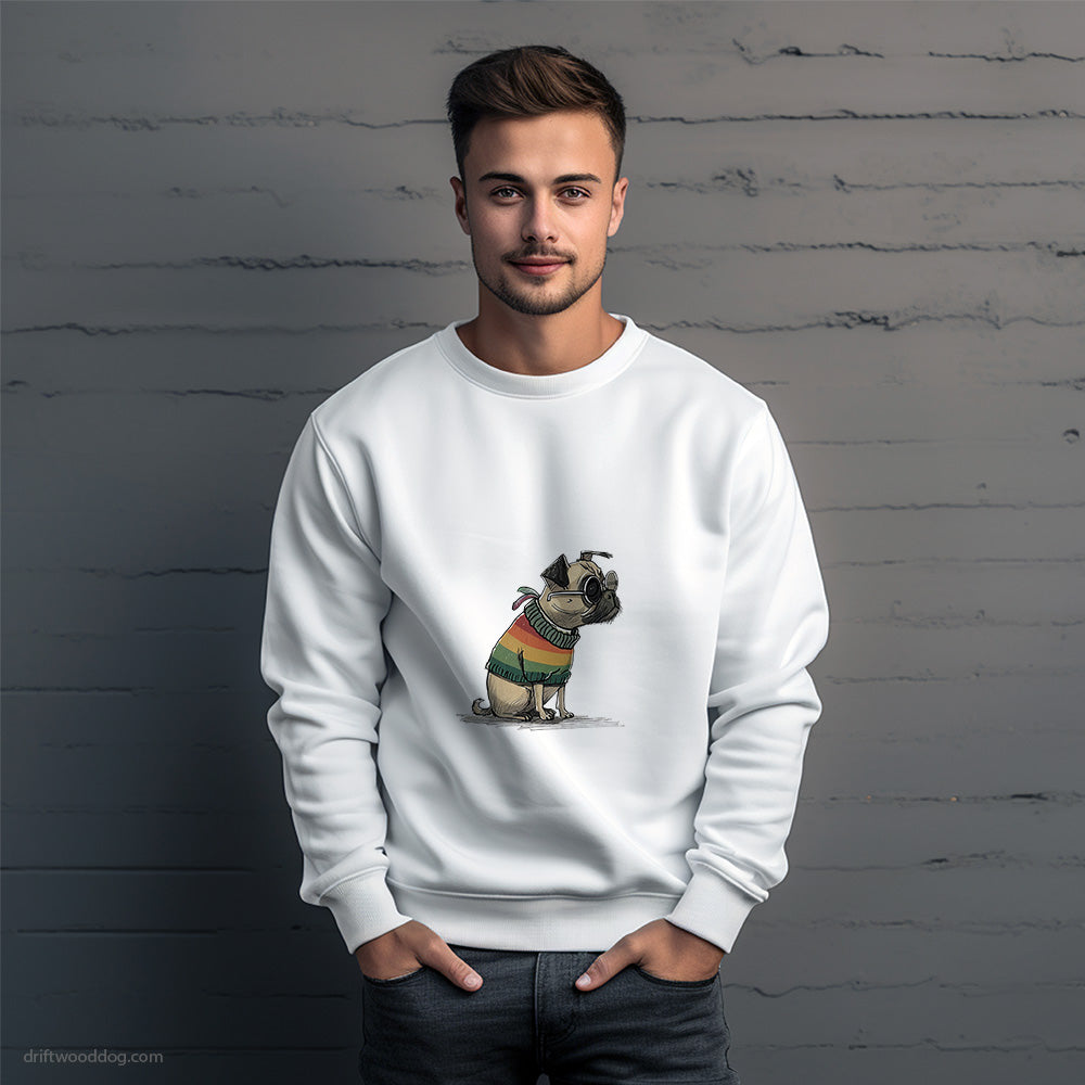 Pug Excited for Pride Sweatshirt – Unique Dog Sweatshirt for Men