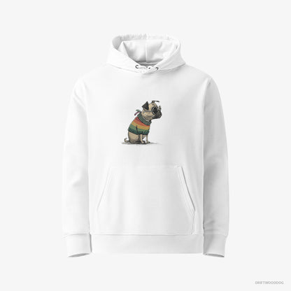 Pug Excited for Pride White Hoodie