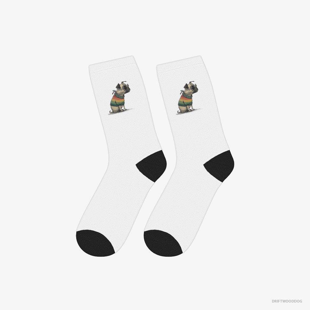 Pug Excited for Pride – Socks White – Classic