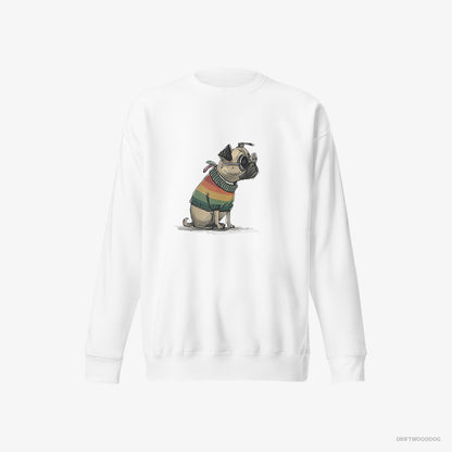 Pug Excited for Pride White Sweatshirt