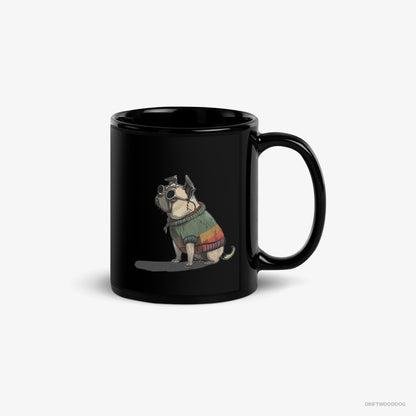 Pug Mug – Unisex Black Mug Classic – Ready for Pride (on White Background)